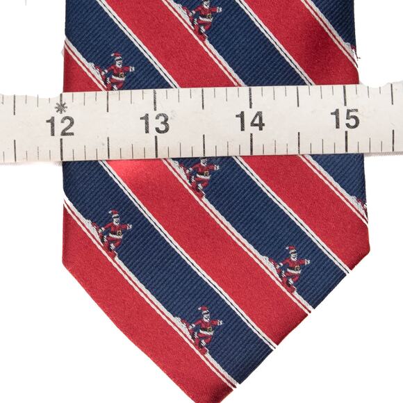 Izod Red & Blue Striped Silk Santa Skiing Christmas Neck Tie Necktie - Picture 5 of 7